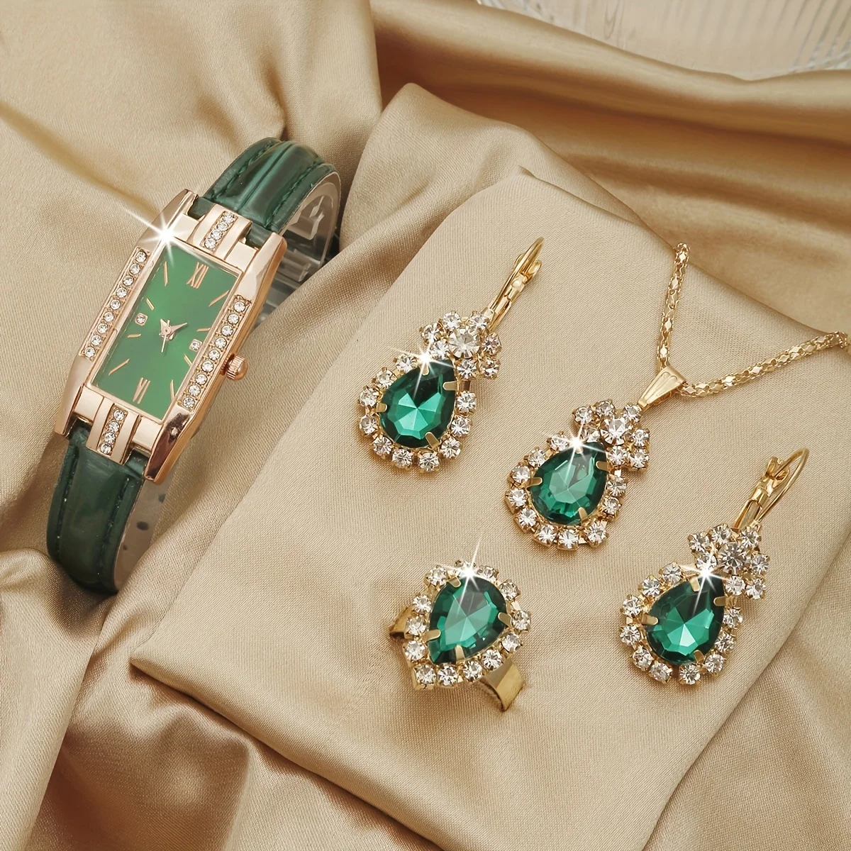 Luxury Watch Gift For Her - ساعة نسائية مستطيلة الشكل بمؤشر كوارتز،
