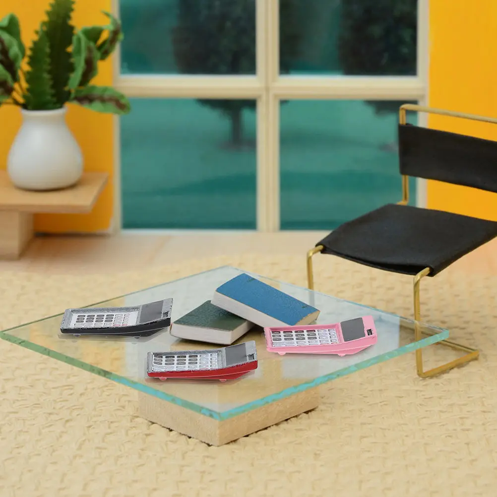 

6Pcs Mini Calculator Crafts Mini House Tiny Calculator Decorations Learning Supplies Miniature Accessories for Kids Room Art