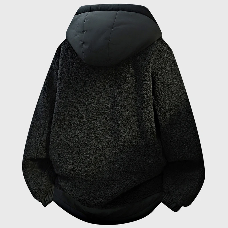 الخريف والشتاء حجم كبير سترة قطن مقنعين التدفئة الجرافين للرجال ، سترة قطن دافئة وسميكة من جلد الخراف M-8XL #4