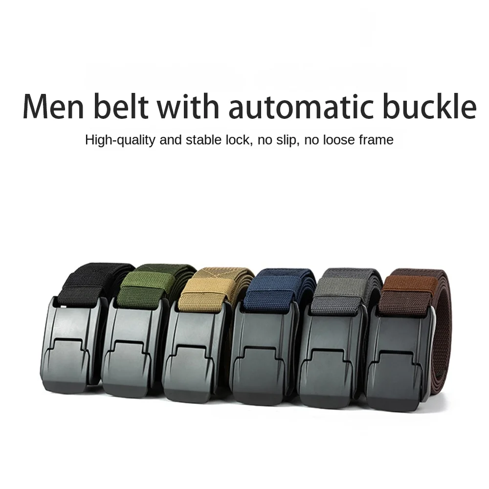 

Quick Release Buckle Stretch Belt Holiday Gifts Breathable Hard Alloy Elastic Belt Strong Real Nylon Men Belt Outdoor Sports