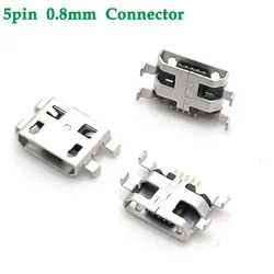 Micro USB Connector 5pin 0.8mm B Type With hole Female For Mobile Phone Micro USB Jack Connector 5 pin Charging Socket