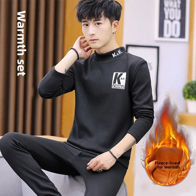 

Men's Thermal Underwear Set Thickened Fleece Winter Warmth Resistance Middle-aged And Elderly Base Layer Autumn Clothes Sleep...