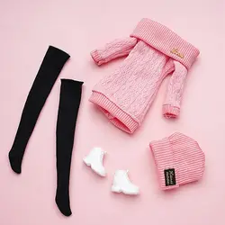 1 Set 1/6 Doll Casual Clothes Shoes Hats Winter Wear Sweaters Pants Girl Doll Wearing Set For 29~32cm Doll Clothes Accessories