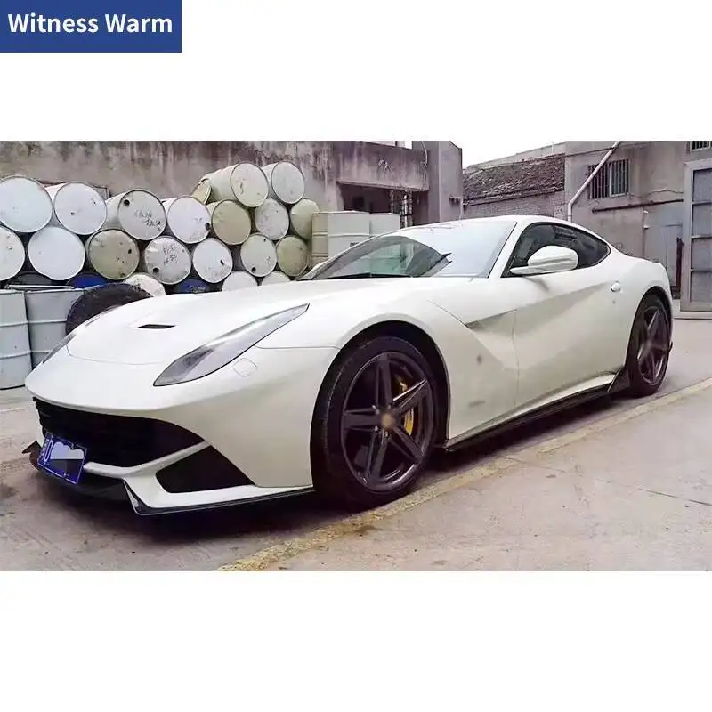For Ferrari F12 berlinetta modified Carbon fiber 3PCS front lip wind knife Front big encirclement Splitter 2013-2014