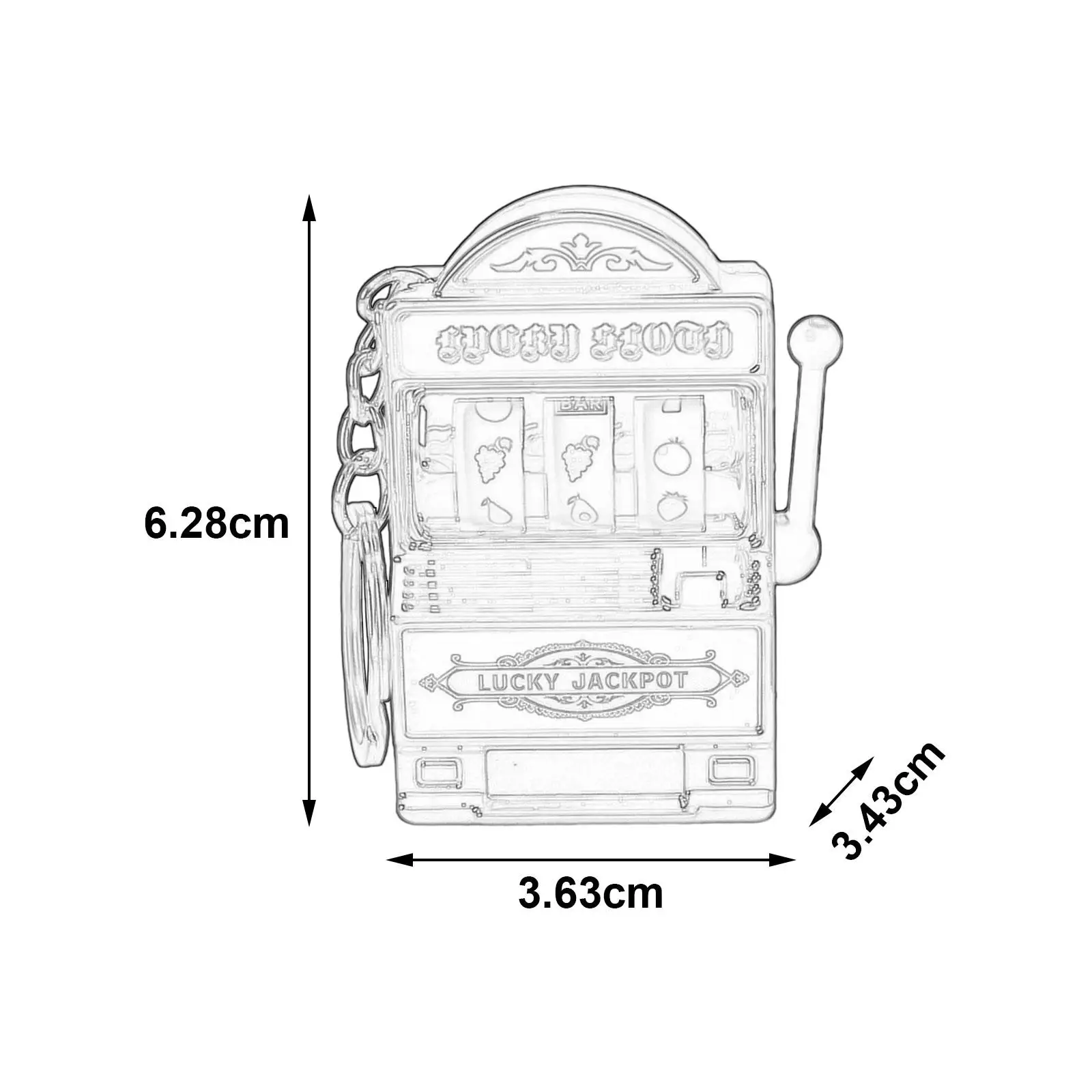 Mini Fruit Slot Keychain Toy Portable Classic Arcade Game Pendant Keyring Charm Gift for Men Women Bag Phone Casual
