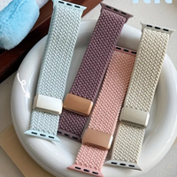 Braided Band For Apple Watch Strap 44mm 40mm 45mm 46mm 49mm 41mm 38 Magnetic Nylon Bracelet iWatch series se 7 6 8 9 10 Ultra 2