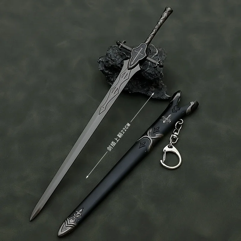 Anime Peripheral Metal Katana para Meninos, Modelo de Armas, Brinquedos Espada, Siegfried, Balmunk, Fate, Stay Night, Demon Slayer, 22cm