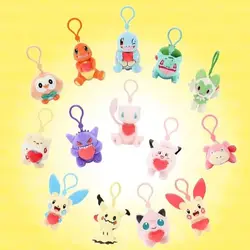 Pokemon Pikachu Bulbasaur Gengar Mimikyu Plusle Minun Kawaii Plush Stuffed Toy Keychain Backpack Pendant Keyring Birthday Gifts