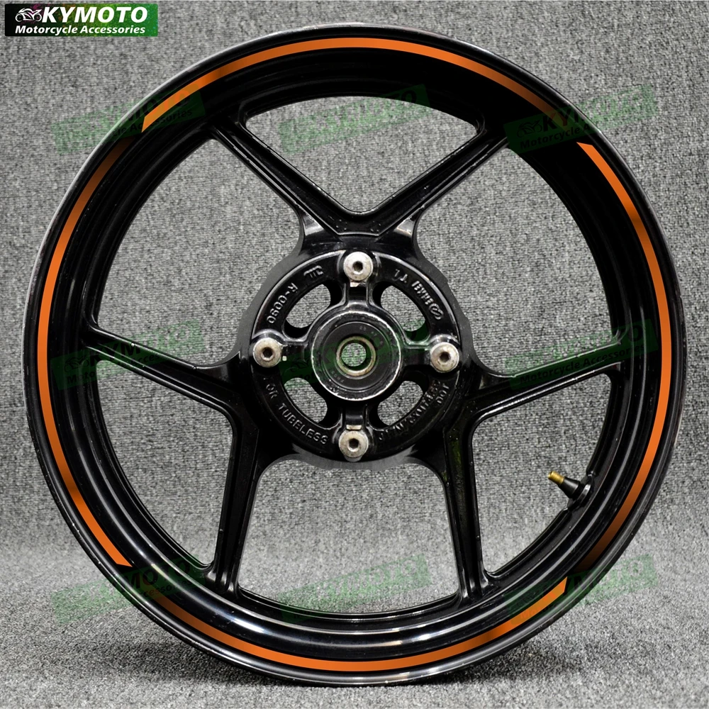 شارات العجلات الأمامية والخلفية ، مقاومة للماء معدلة ، ملصقات حافة العجلة العاكسة ، مناسبة لدراجة كاواساكي النارية ، المحور ، 17" #4