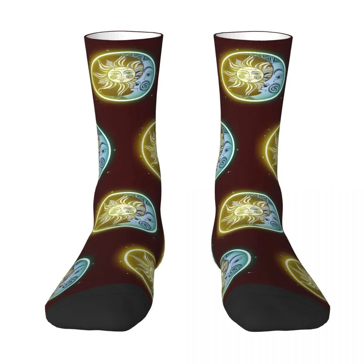 Sun & Moon 2 Unisex Winter Socks Running Happy Socks Street Style Crazy Sock