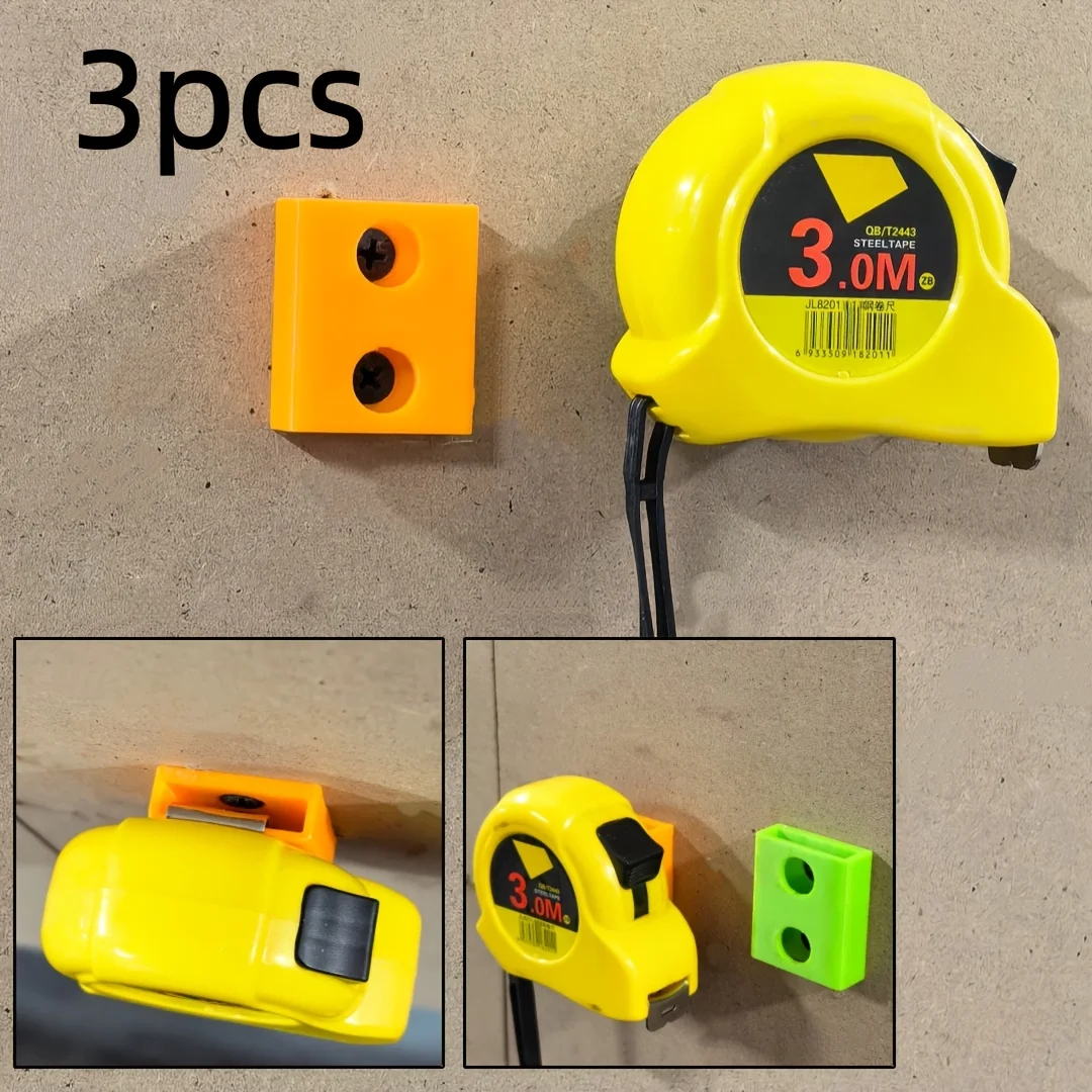 3pcs Plastic 3D Printed Wall Mounted Tool Holder, Tape Measure Storage Rack for Garage Tool Organization And Storage