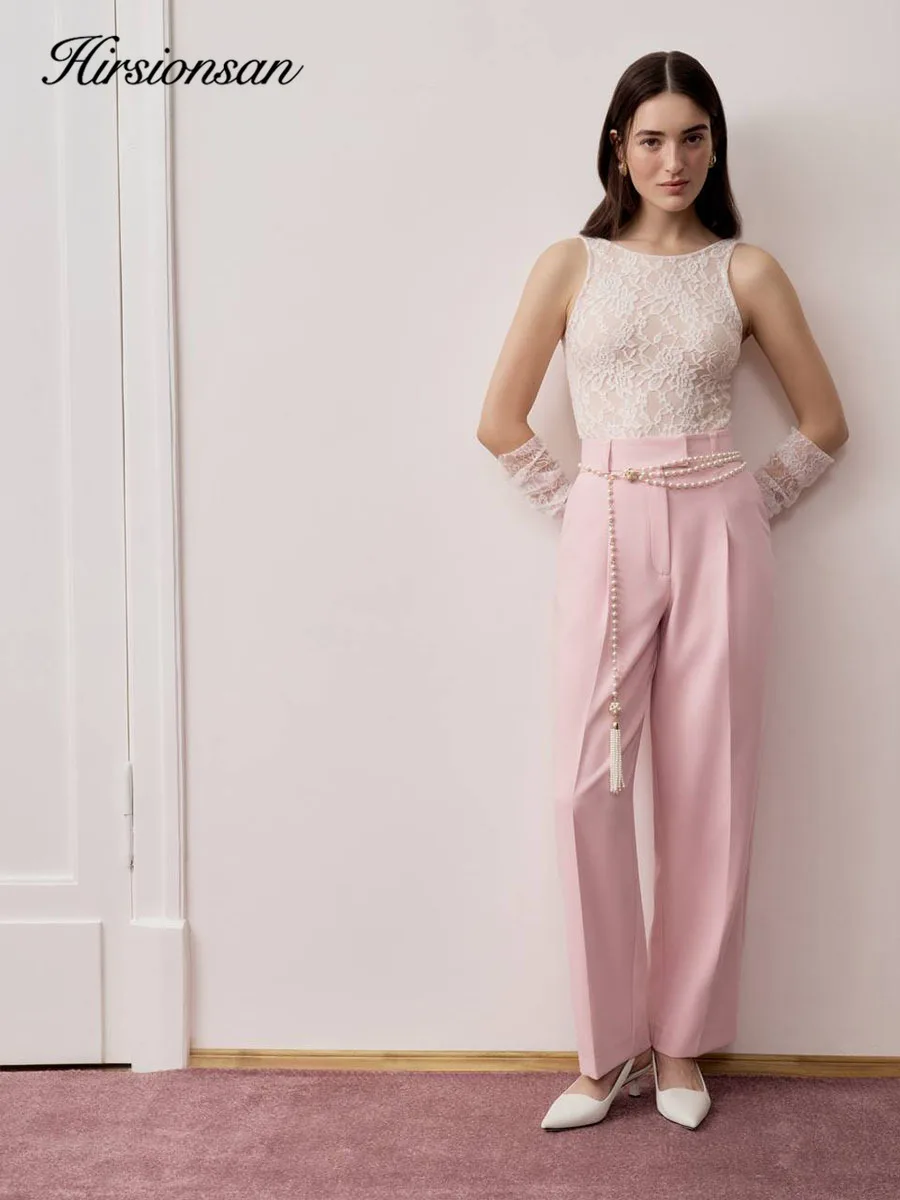 Hirsionsan 2026 Spring New Pure Desire Sexy Vest Women's Fashion Bottom Versatile Lace Shirt
