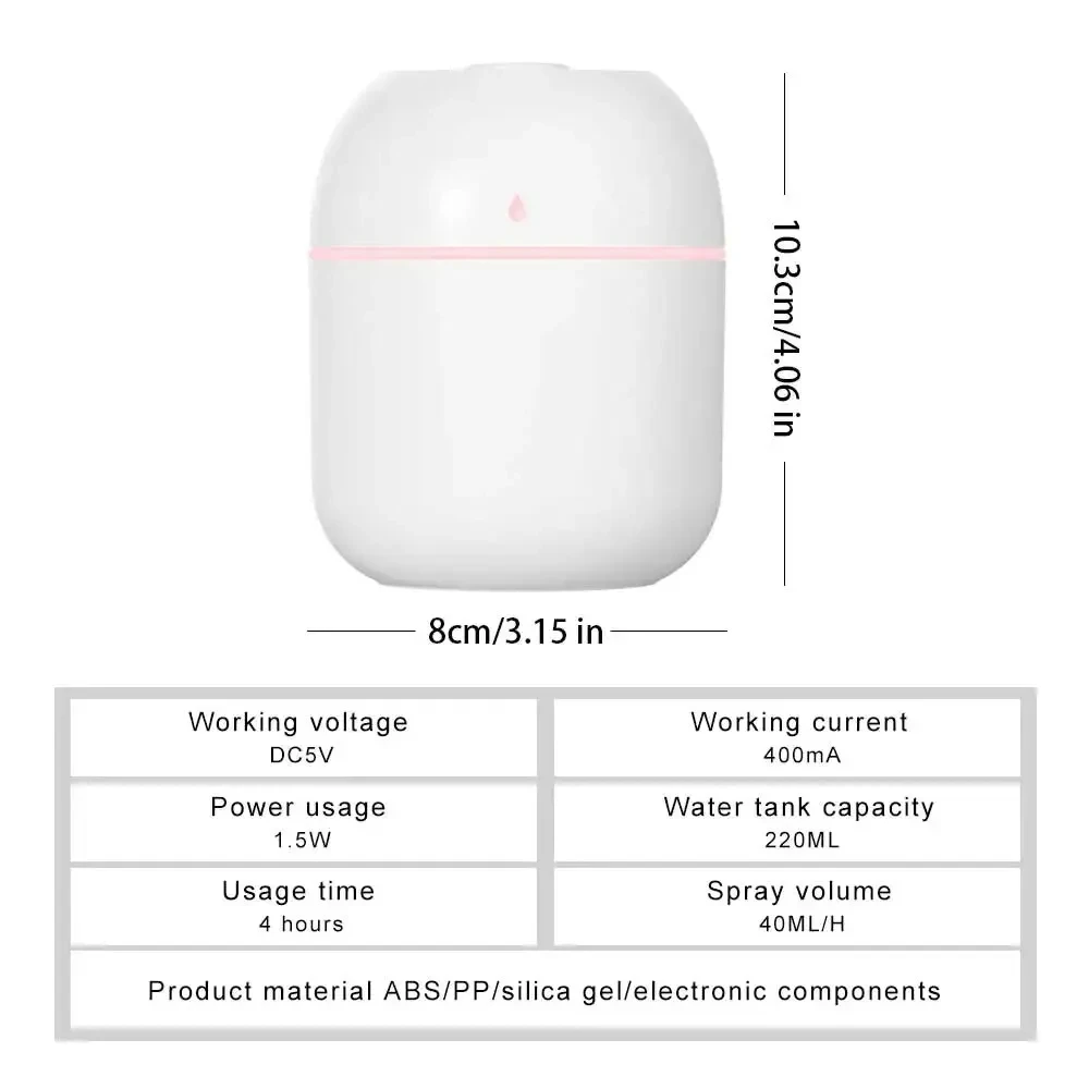 Mini Portable Water Drop Air Humidifier USB Desktop Indoor Household Mute Air Atomization Humidifier Ambient Light Humidifier image 6