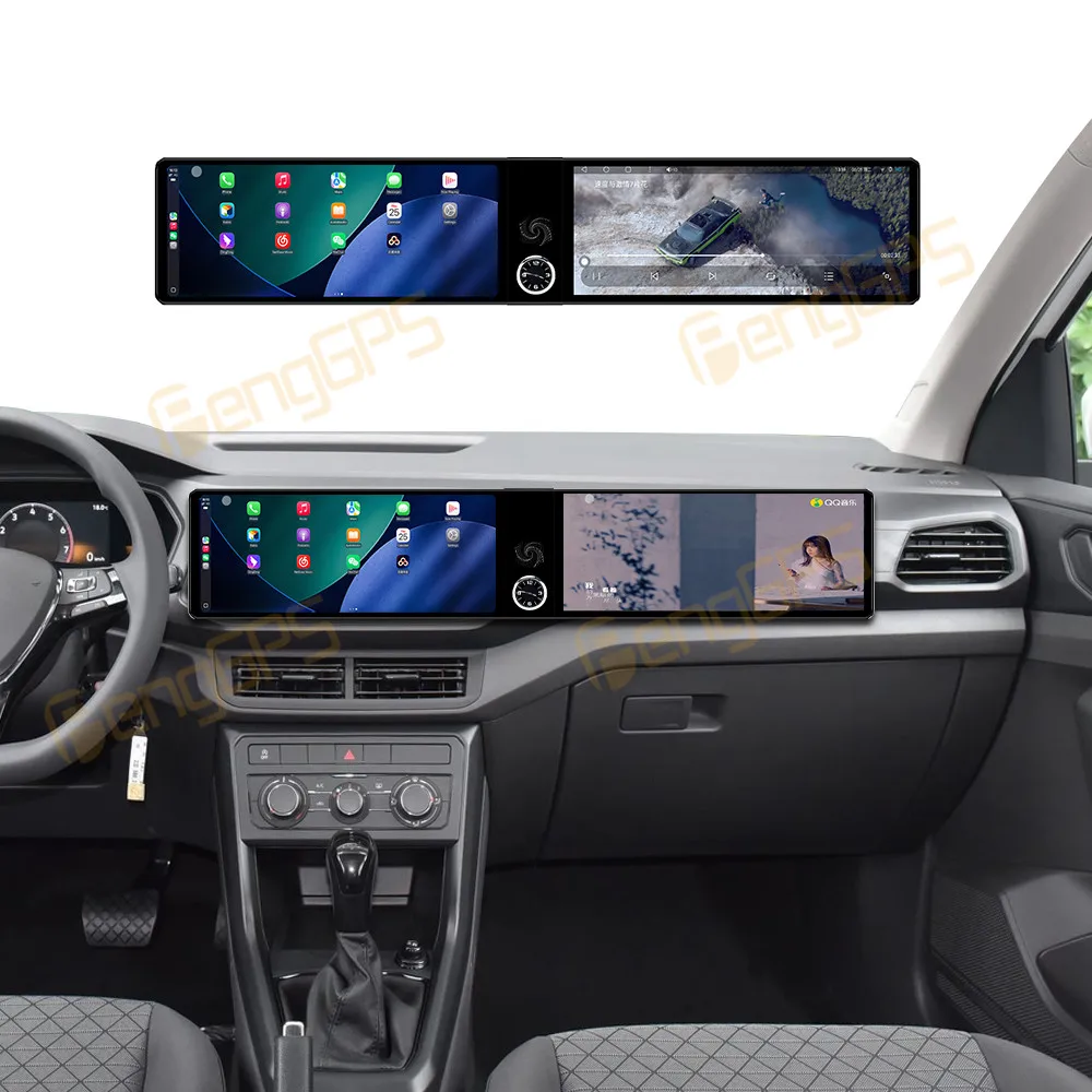 

Android 13 FFor Volkswagen T-Cross 2019-2023 12.3" Dual QLED Touch Screen Car Stereo Audio Radio Multimedia Player Navigation