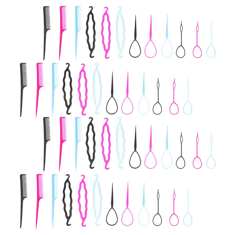 12 مجموعة من أدوات تجديل الشعر البلاستيكية لصانعي كعكة الشعر قابلة لإعادة الاستخدام ومشابك كعكة التواء مريحة للنساء وإكسسوارات تصفيفة الشعر #2