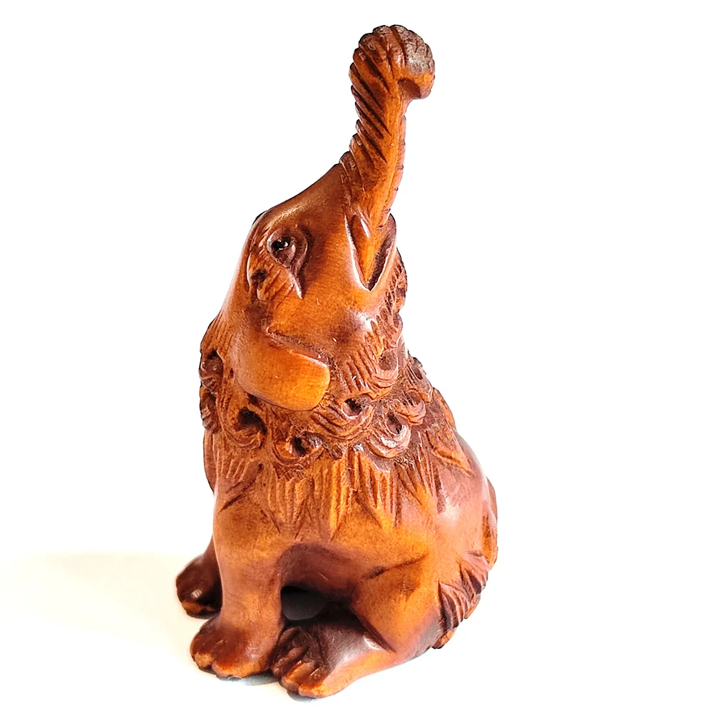 

Y8510 - 2 " Hand Carved Japanese Boxwood Figurine - Auspicious Baku