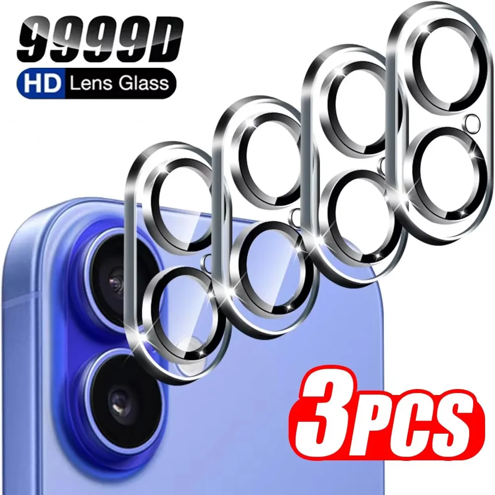 

3Pcs Full Cover Camera Tempered Glass For iPhone 13 11 12 14 15 16 17 Pro Max 17 Air Lens Screen Protector For iPhone 13 12 Mini