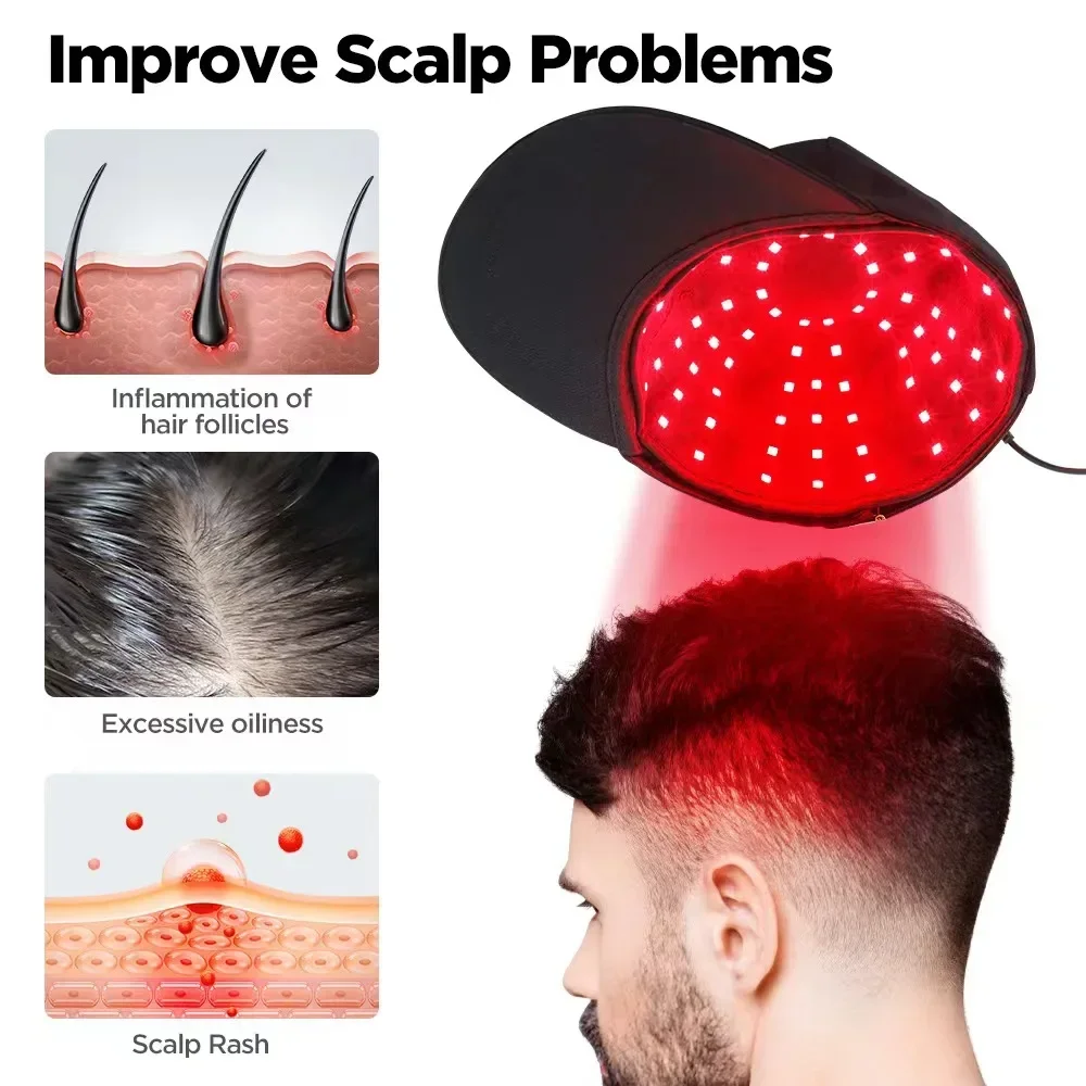 NEW 96Pcs Infrared LEDs 660nm&850nm Red Light Therapy Hair Growth Cap for Hair Regrowth Anti Hair Loss Relax Scalp Hair Care Hat