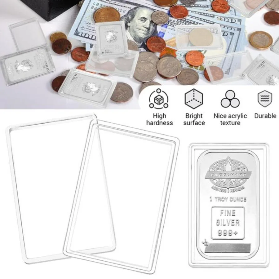 لحالة البار الفضي حامل القضيب الفضي حاوية تخزين أكريليك شفافة تناسب 1 أونصة