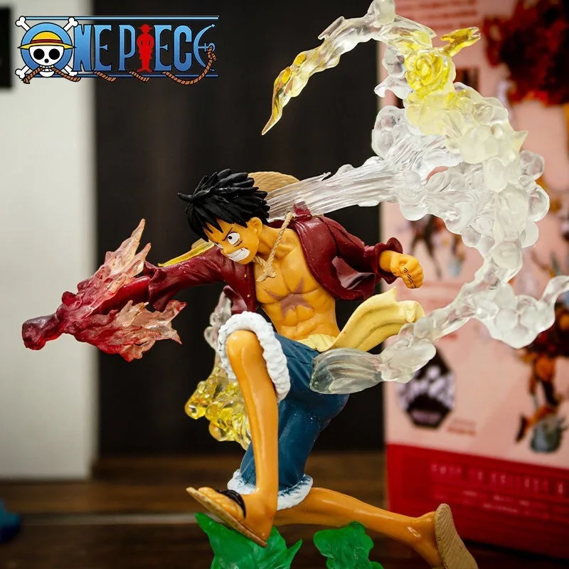 Figurine Anime da 18cm un pezzo rufy con effetti speciali fantastici ornamento da tavolo decorazioni per soggiorno giocattoli regali di compleanno