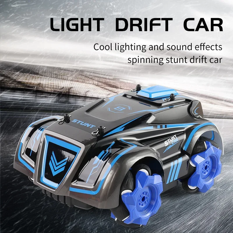 4WD Drift 2.4GHz Remote Control Car 360 Degrees Rotation Stunt High Speed RC Car Cross Country Climbing Light Music for Kid Gift