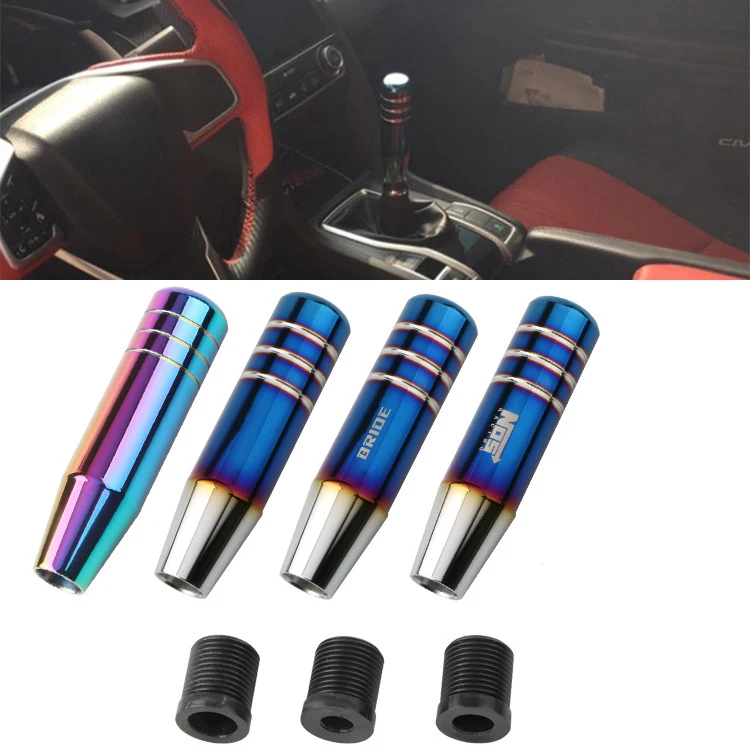 13cm Stylish Aluminium  Gear Shift Knob Bride Burnt Blue Manual Shifter Handle Universal Fit For Car Accessories Focus Mazda