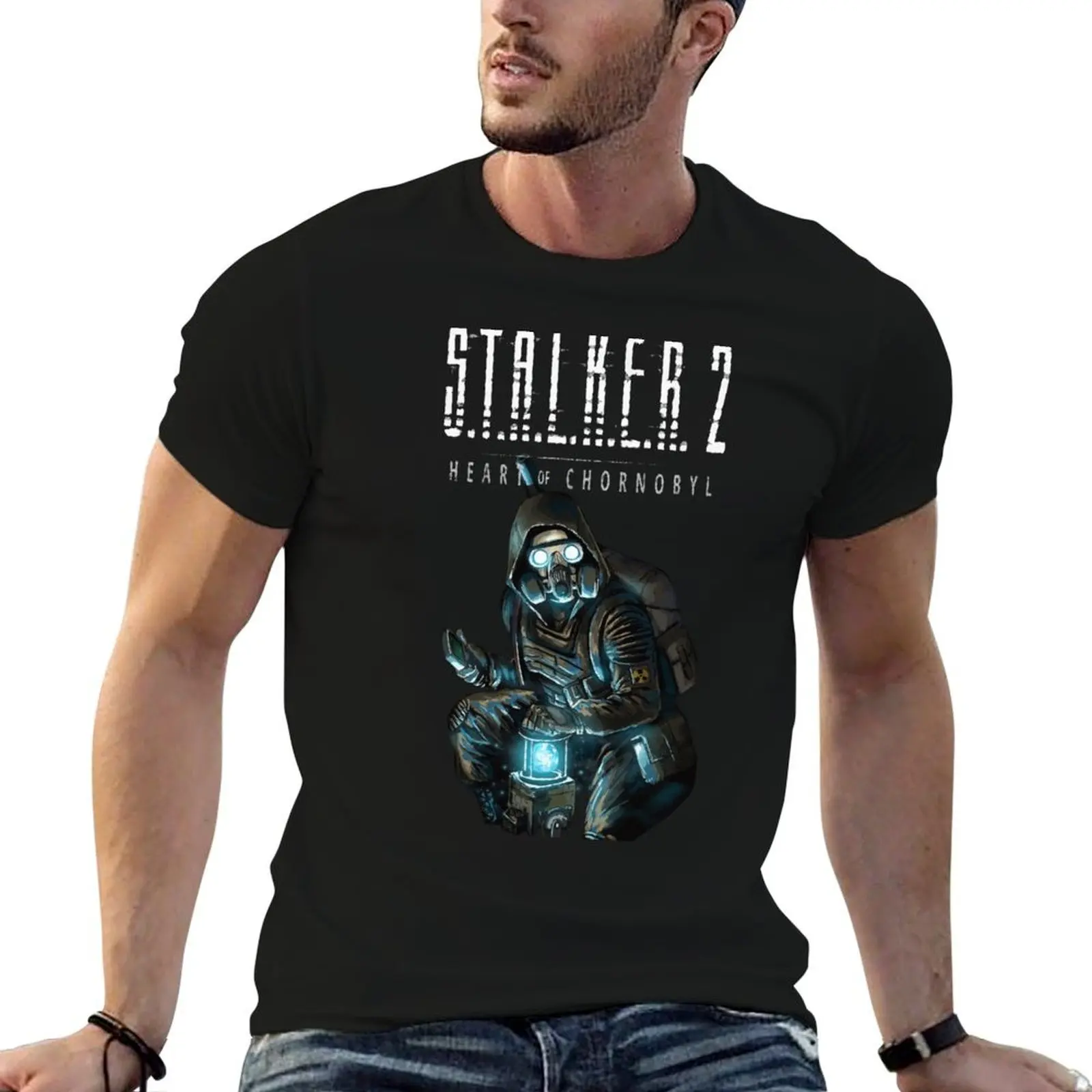 STALKER 2: Heart Of Chornobyl Loner Stalker With Artifact Container T-Shirt Big and Tall Loose Fit T-Shirt
