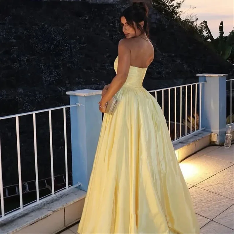 Luxurious Evening Dresses Luxury 2025 Satin Prom Dress Line A Off-shoulder Women's Cloth Ball Gowns Saudi Arabia Wedding Party