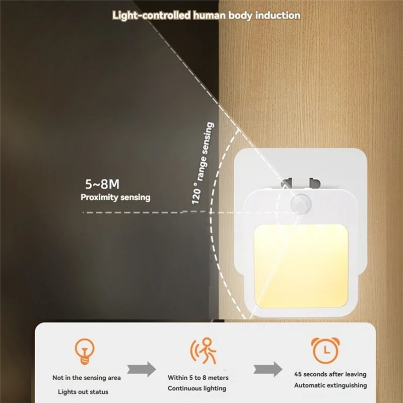 Y17A Motion Sensor LED Night Light Lamps Children's Night Light Smart LED Night Lamp For Bedside Table Bedroom Nigh EU Plug