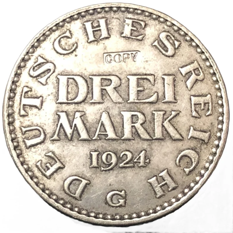 1924 Germany  3 Mark Copy Coin