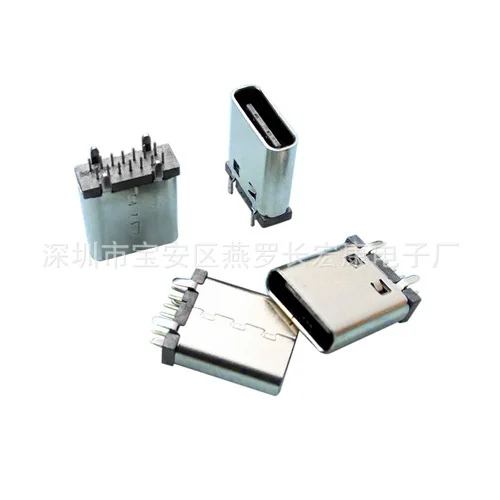 For USB TYPE-C 24pin Female, Connector, Splint Type, Quad with Ground Pin