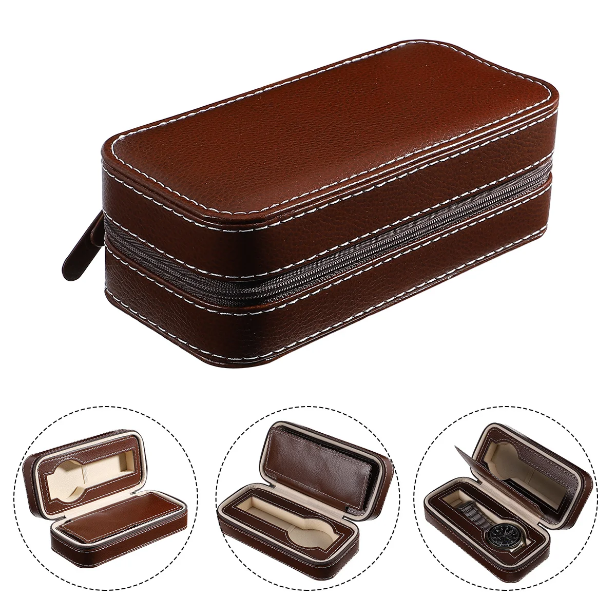 

1Pcs Vintage Watch Box Two Slots Luxury Storage Case Display Organizer for Watches Jewelry Gift Packaging Watch Box