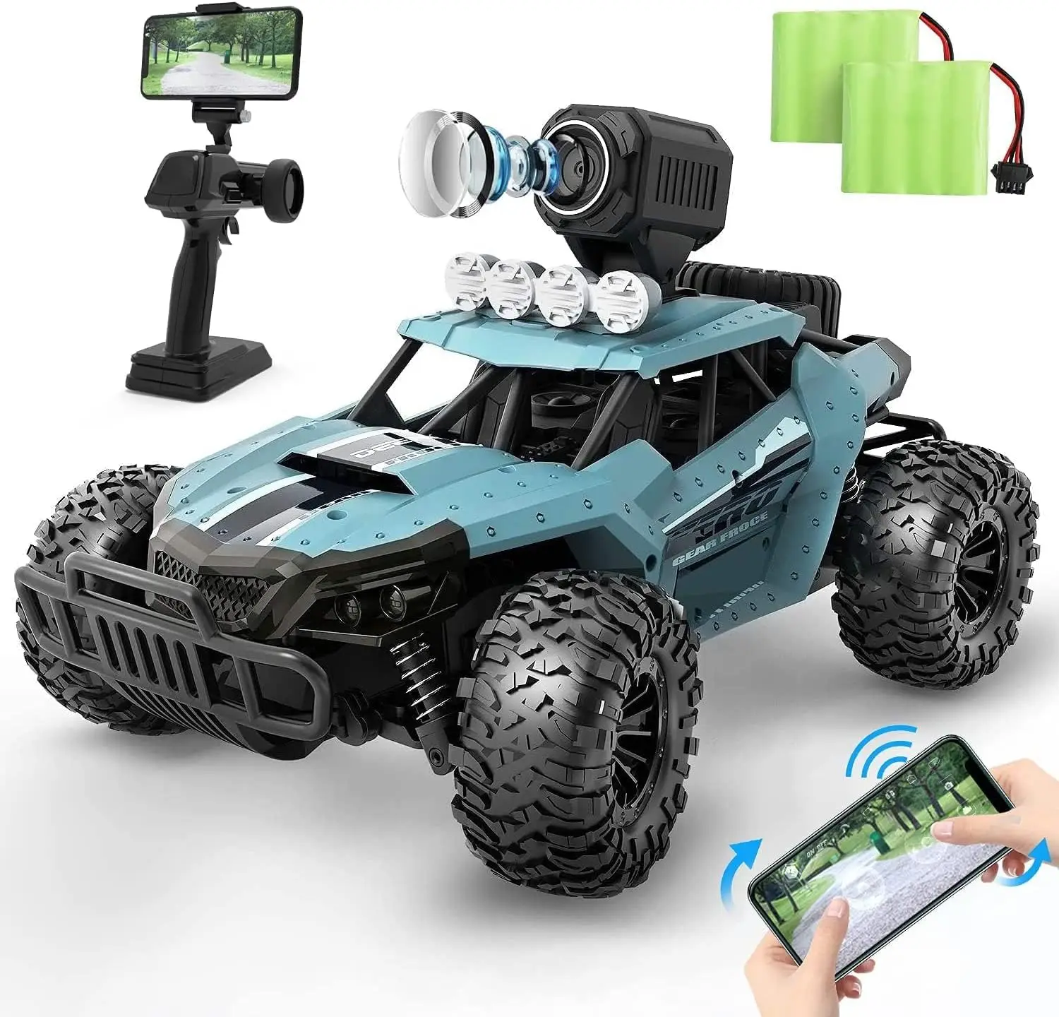 DEERC DE36W RC Car: 1080P HD FPV, 1/16 Off-Road, High-Speed Monster Truck, 60 Min Play