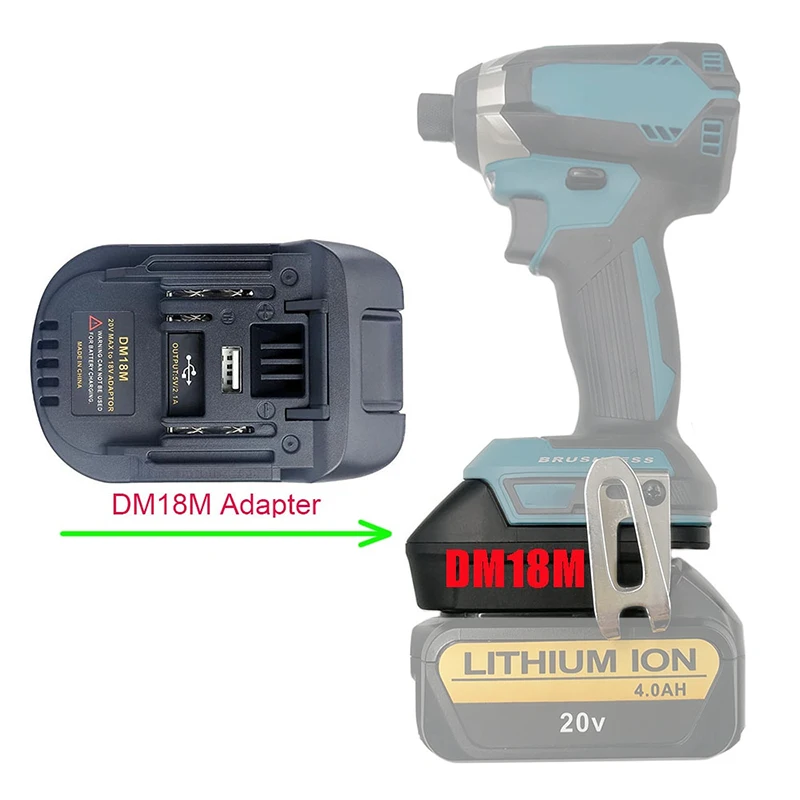 DM18M Battery Adapter Converter For Milwaukee 18v OR Dewalt 20v To Makita 18v Battery - Battery Mate