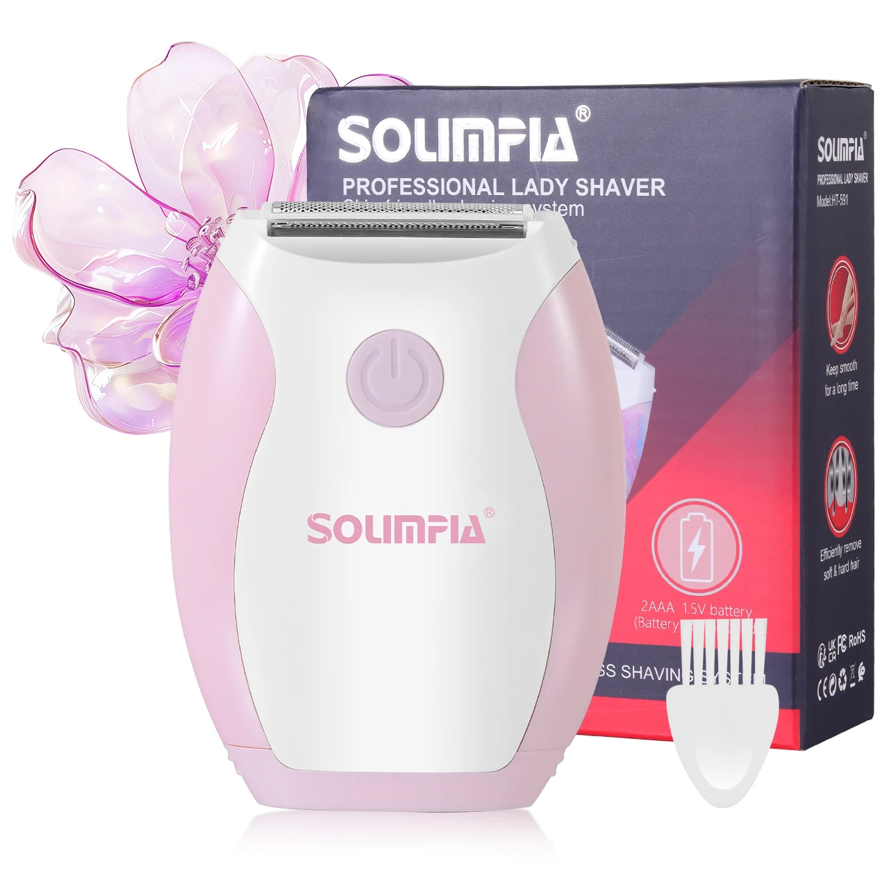 SOLIMPIA Professional Lady Shaver - Battery-Powered Smooth Hair Removal for Women