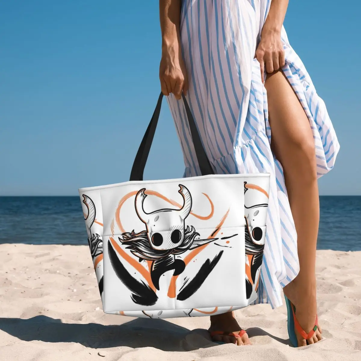 

Hallownest Coffee Emblem Hollow Knight Silksong Beach Tote Bag Sport Gym Yoga Duffle Large Tote Bag Women Travel Bag Fitness bag