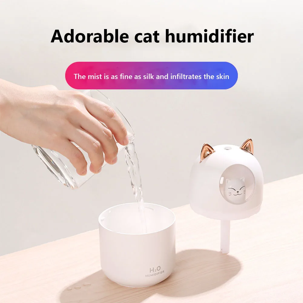 Xiaomi umidificatore d'aria simpatico cartone animato gatto diffusore di aromi con luce notturna USB Cold Mist Maker per deodorante purificatore d'aria per auto di casa