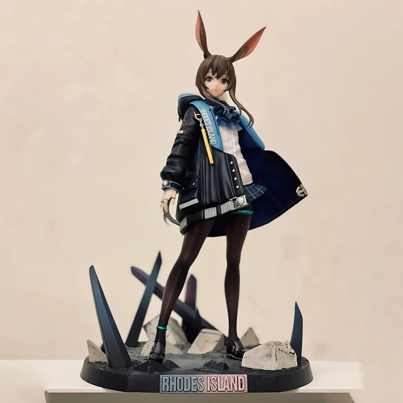 New 25cm Arknights Anime Girl Amiya Rabbit Ear 1/7 Scale Pvc Action Figure Figurine Collectible Model Decoration Kids Toy Gift