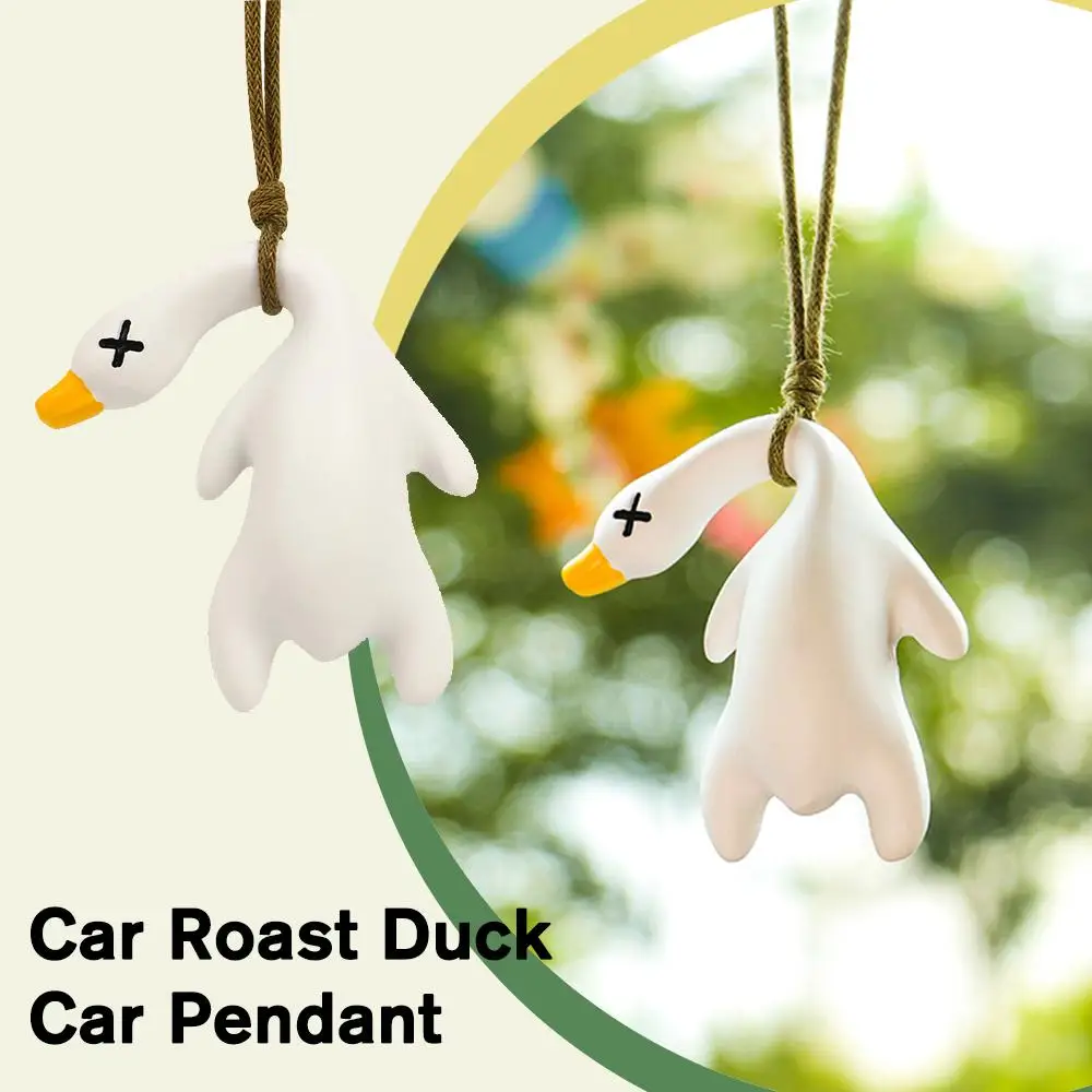 

Car Hanging Pendant Rearview Mirror Decoration Roasted Cute Duck Car Mirror Ornaments For Women Girl Car Accessories Toys N1J5