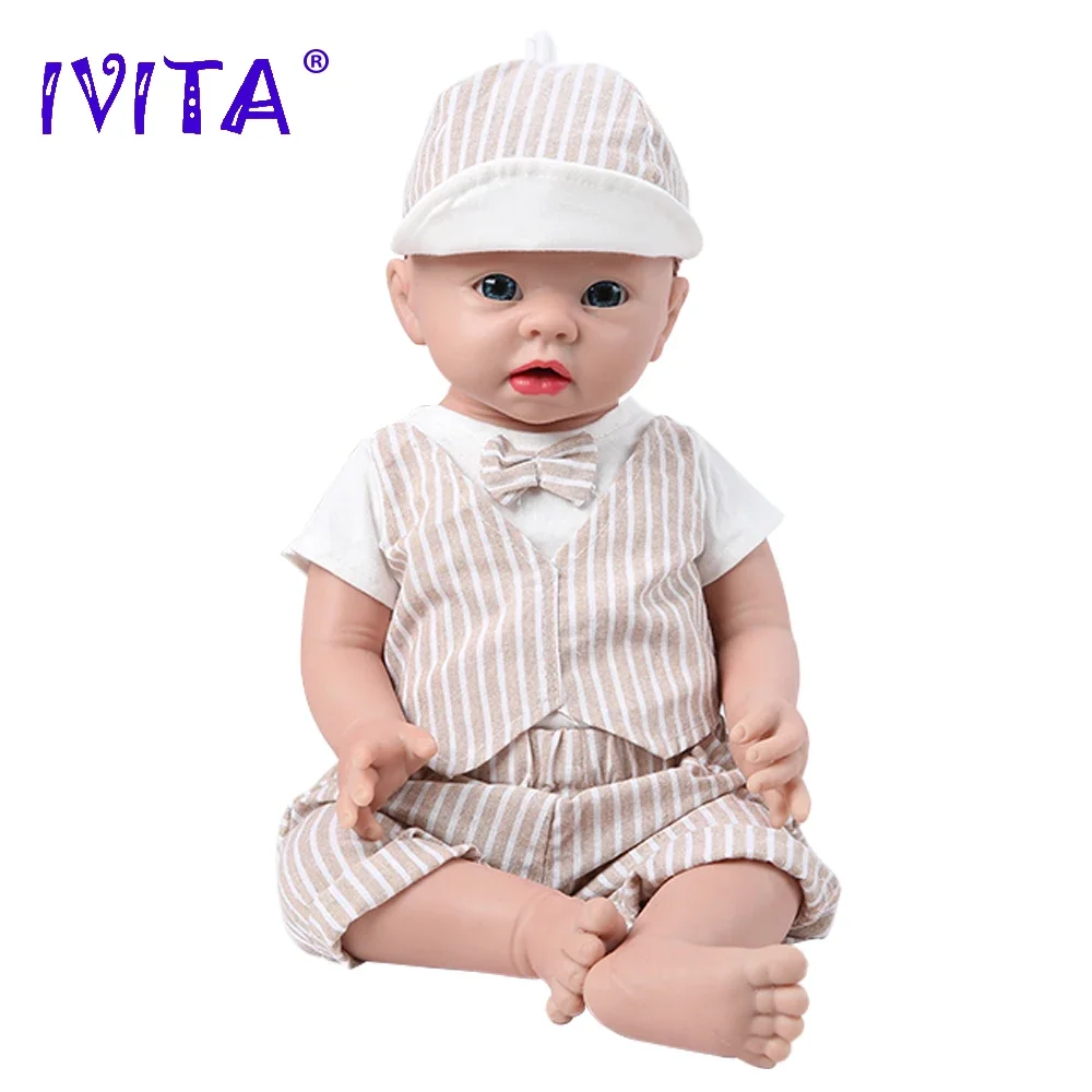 IVITA WB1519 48cm 3700g Realistic Silicone Reborn Baby Dolls Lifelike Boy Bebe Early Education Toy Simulated for Children Gift