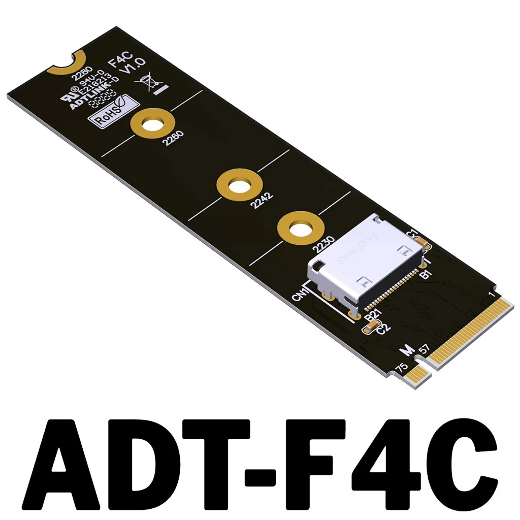 PCIE 5.0 x4 إلى OCuLink SFF-8611 M.2 حوض جرافيك خارجي M.2 محول eGPU بواجهة خارجية لـ NUC STX ITX