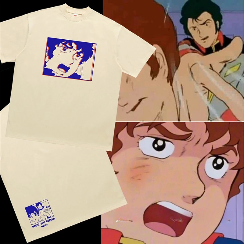 

Anime Mobile Suit Gundam Surrounding Cotton Casual Loose Crew Neck Short Sleeve T-Shirt Summer