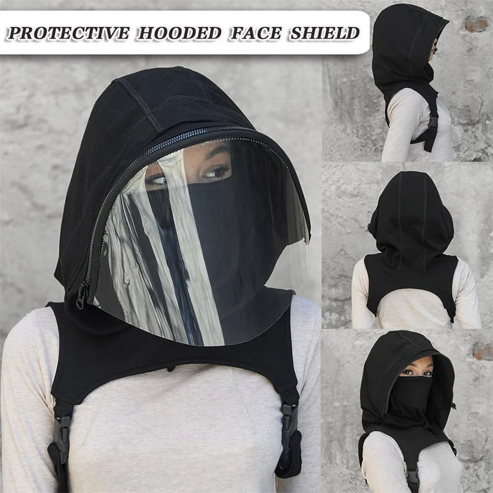 Protective Hooded Face Shield Breathable Detachable Dustproof And Anti-droplets Hood Snug Fit Go To An Event Party Give Gifts