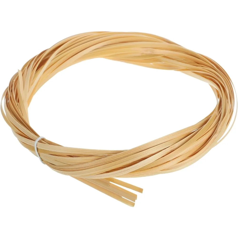7 Rollos de Tiras de Bambú para Tejer, 0.12" x 10 pies, Suministros para Tejer Cestas, Kit de Reparación de Mimbre, Tiras de Bambú Delgadas de 0.4mm de Grosor para Hacer Cestas, Manualidades DIY, Muebles, Lámparas de Araña