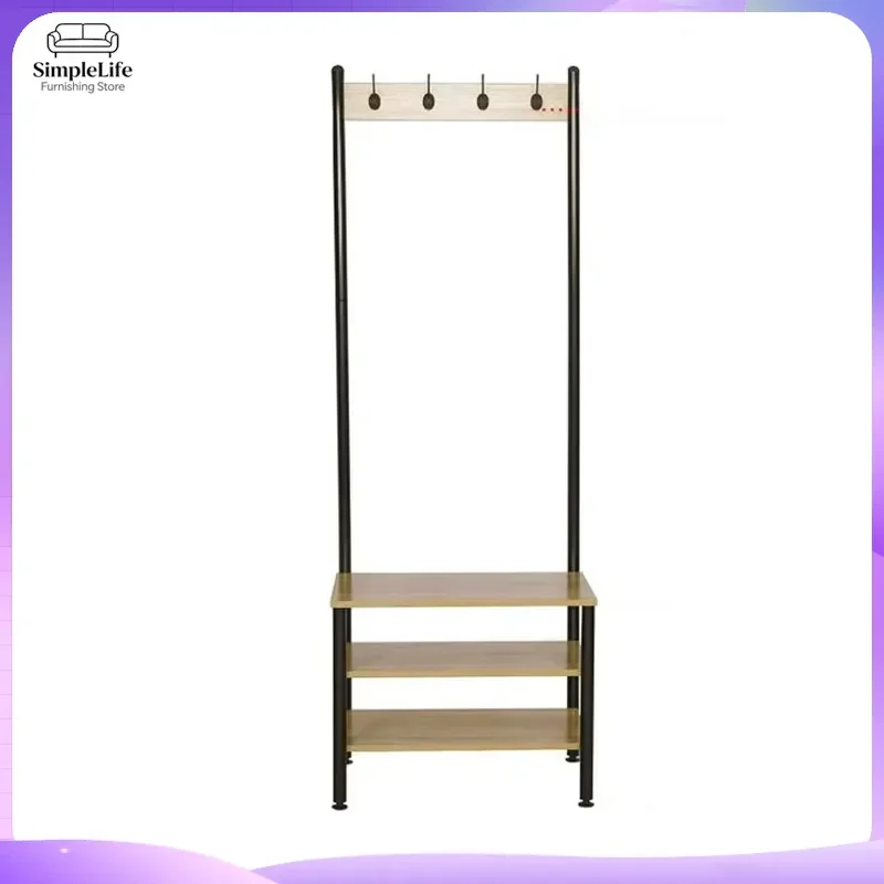Metal Coat Rack Stand Free Standing Clothes Hanger with Hooks for Hat Handbag Bag Organizer Entryway Hall Bedroom Furniture