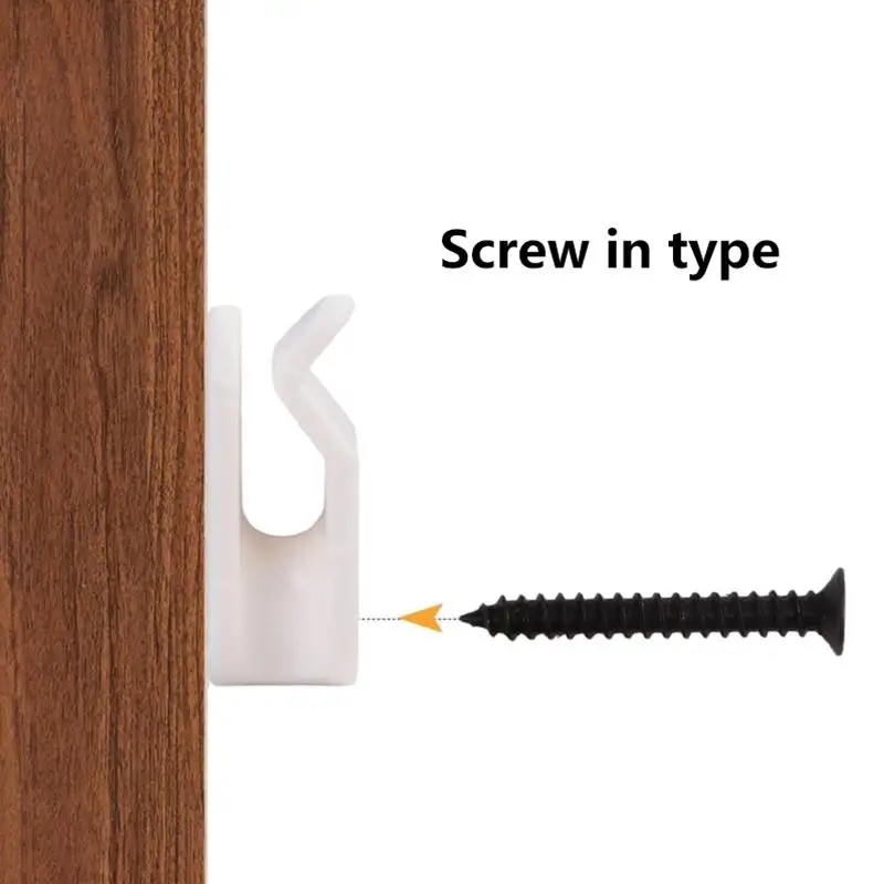 20Pcs/set Plastic Lights Hanger Hooks Outdoor String Lights Clips Screw-in Hangers For Plant Baskets String Lights Decoration