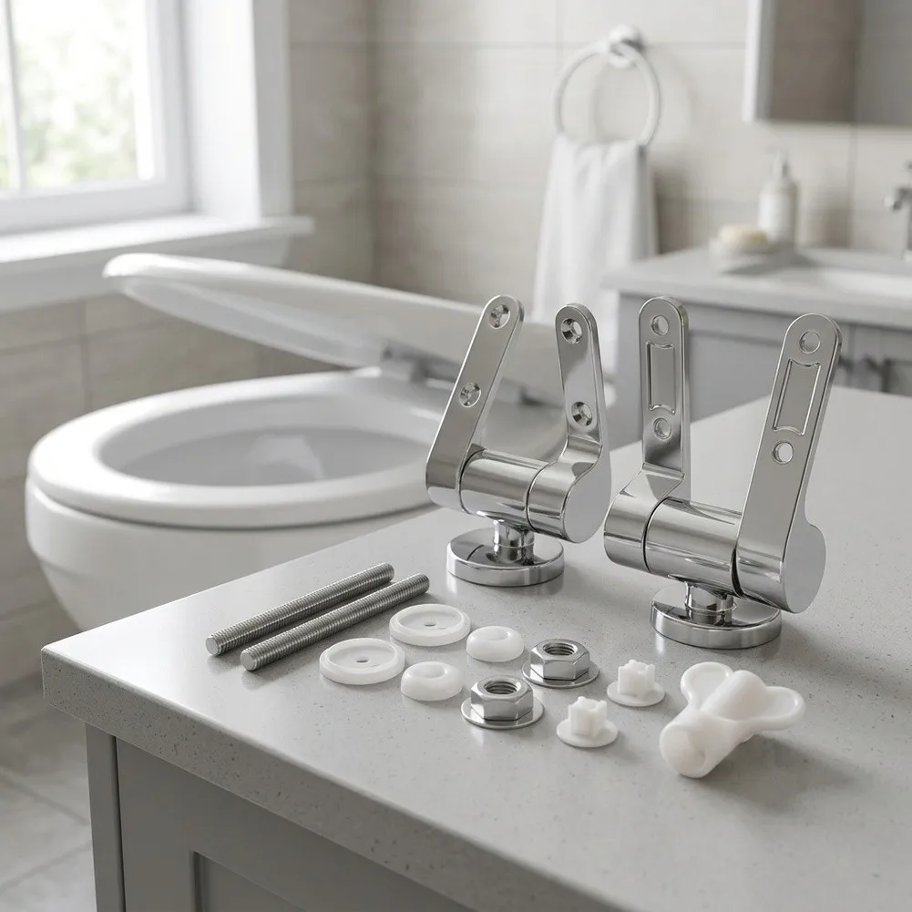 For Nightly Quiet Use Toilet Seat Hinges Toilet Seat Hinge Zinc Alloy Hinges High-strength Die-cast Construction