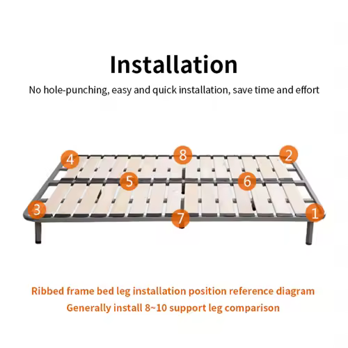 Ribbed frame bed leg support column 3 × 3cm clamping foot bed side support reinforced adjustable furniture foot bed bottom mute - Image 5