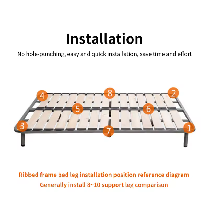 Ribbed frame bed leg support column 3 × 3cm clamping foot bed side support reinforced adjustable furniture foot bed bottom mute - Image 5