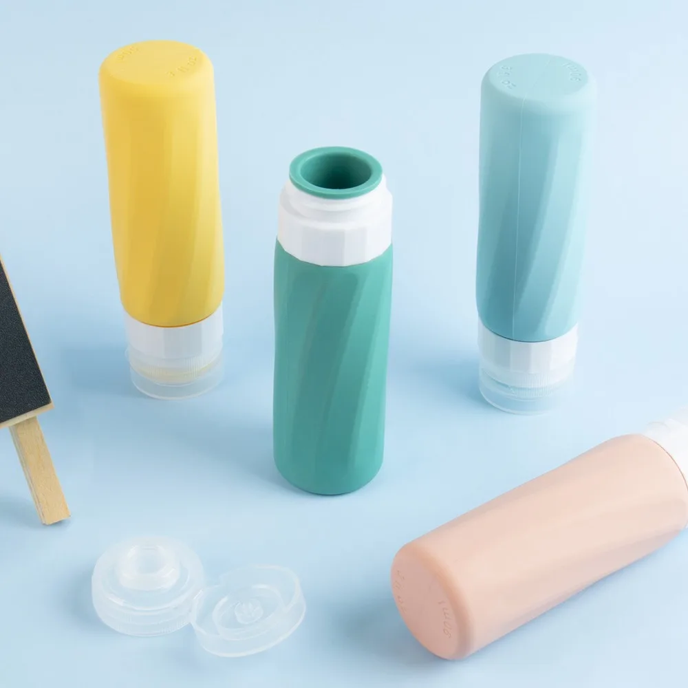2 Stuks Lekvrije Siliconen Reisflessen Herbruikbare Draagbare Cosmetische Container Zachte Handige Squeeze Lotion Fles